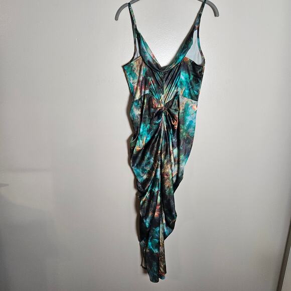 Pretty Little Thing Sexy Satin Strappy Midi Dress Sz 8 - Picture 9 of 14